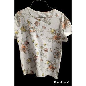 Croft & Barrow  Floral Tee Shirt Sz M